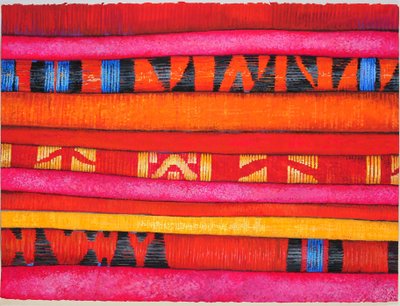 Tessuti marocchini 2, 2013 (gouache su carta) da Jeanne Maze