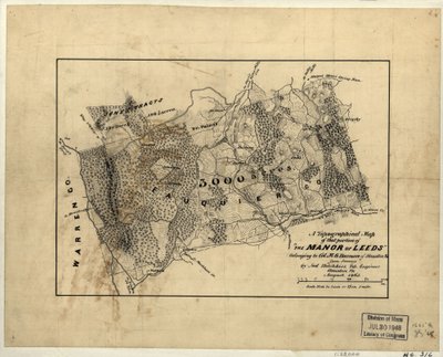 Mappa topografica della porzione di "The Manor of Leeds" appartenente al Col. M.G. Harman di Staunton, Va. LOC 2005625200 da Jedediah Hotchkiss