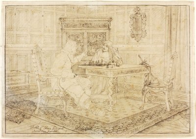 Schizzo di "Giocatori di scacchi" da Jefferson David Chalfant