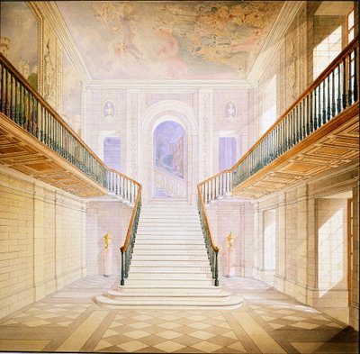 Progetto per una scala nella Painted Hall, Chatsworth da Jeffry Wyatville