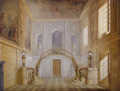 Progetto per una scala nella Painted Hall, Chatsworth da Jeffry Wyatville