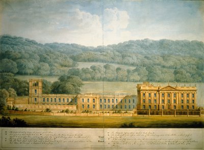 Facciata Ovest di Chatsworth House da Jeffry Wyatville