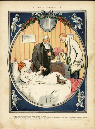 Illustrazione di Jehan Testevuide (1873-1924) in Le Lire, n. 375, 09/04/10 - Meglio sensibile - Medico da Jehan Testevuide
