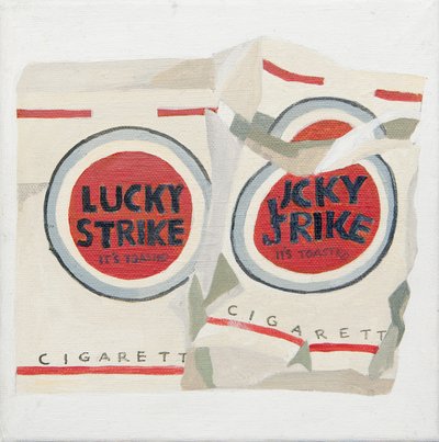 Pacchetti di sigarette Lucky Strike bianche (acrilico) da Jennifer Abbott