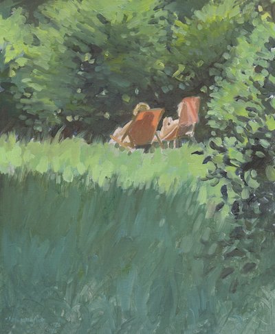 Due signore che si rilassano al sole da Jennifer Wright