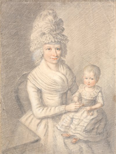 Signora con bambino piccolo in grembo da Jens Juel