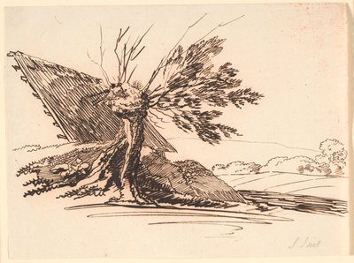 Un Vecchio Salice e Metà di una Capanna da Jens Juel