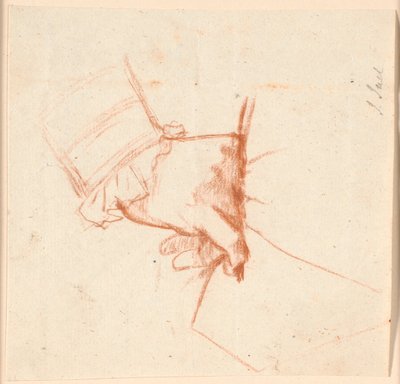 La mano destra di un uomo posta sul fianco da Jens Juel