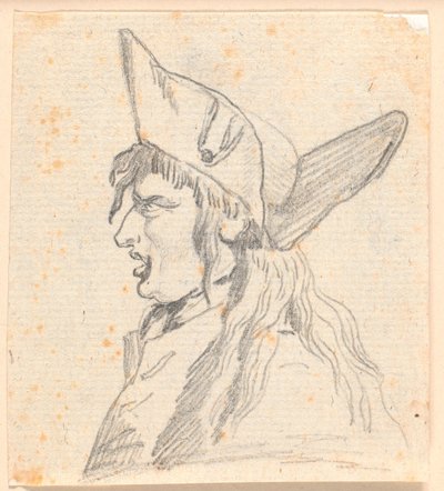 Un uomo che urla (uno svizzero?) con un cappello a tre punte da Jens Juel