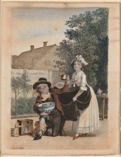 Una scena da P. A. Heibergs skuespil "Chinafarene" da Jens Juel