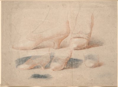 Cinque studi di scarpe di una donna in piedi da Jens Juel