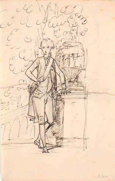 Studio di composizione per ritratto a figura intera di Federico VI come giovane principe ereditario da Jens Juel