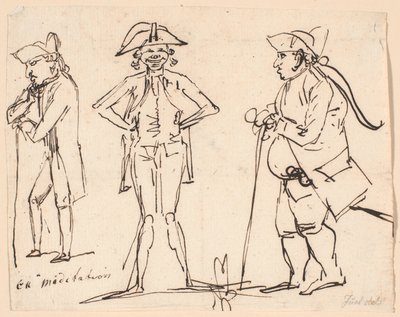 Meditazione. Caricature di Clemens, Juel e Charles Bonnet da Jens Juel