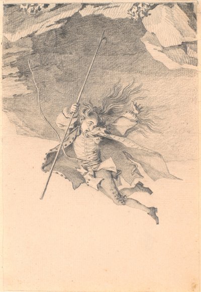 Niels Klim che cade nel mondo sotterraneo da Jens Juel