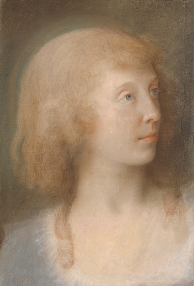 Ritratto di Anna Barbara Damkier, tre quarti di profilo a sinistra da Jens Juel