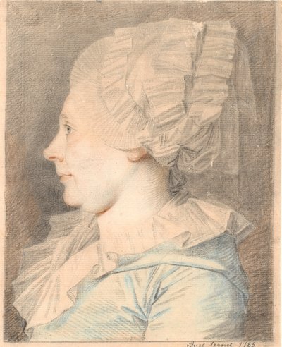 Ritratto di Anne Cathrine Maaløe, nata Basse. Profilo a sinistra da Jens Juel