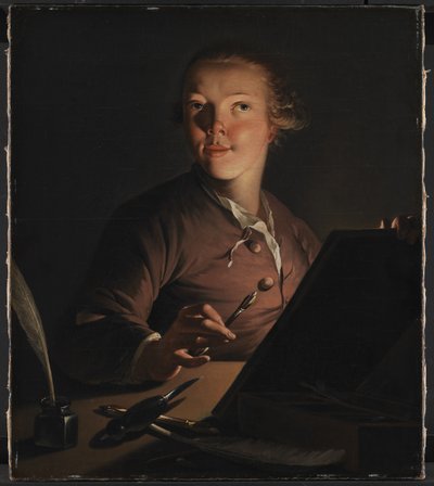 Autoritratto alla luce della candela da Jens Juel