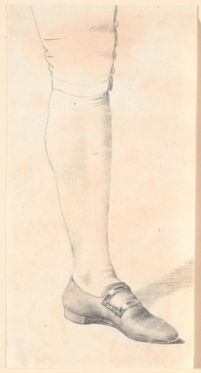 Studio della gamba sinistra di un uomo in piedi da Jens Juel