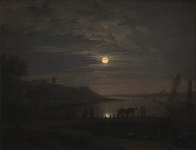 Attraversamento del Piccolo Belt a Snoghøj. Sorgere della luna da Jens Juel