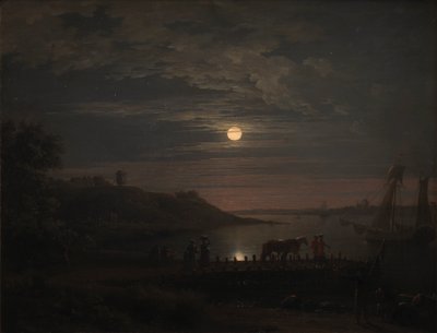 Attraversamento del Piccolo Belt a Snoghøj. Sorgere della luna da Jens Juel