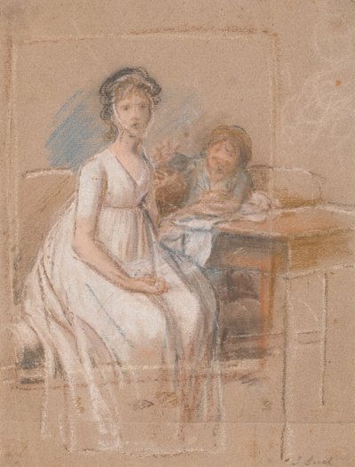 Bozza per un gruppo di ritratti. Regine Sophie Tutein, nata Wraatz con il figlio Peter da Jens Juel