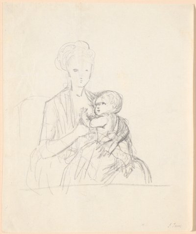 Bozza del ritratto della contessa Sophie Magdalene Raben, nata von Qualen con il suo figlio maggiore, nato nel 1784 da Jens Juel
