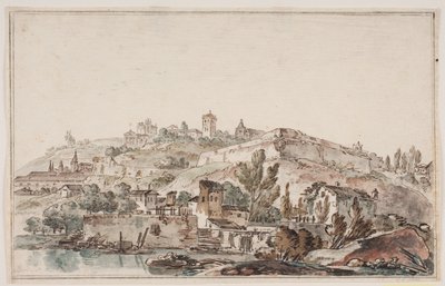 Prospetto romano con mura cittadine e chiese da Jens Petersen Lund
