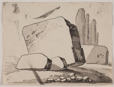 Frammenti di rovine e cipressi da Jens Petersen Lund