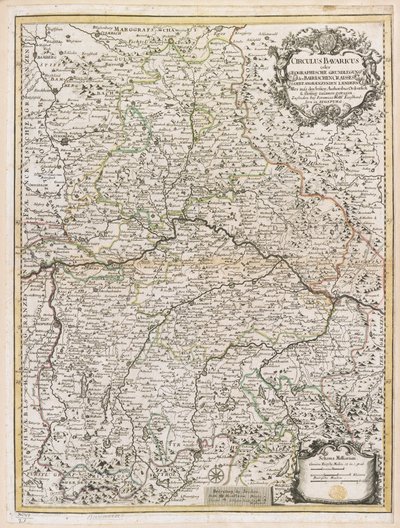 Mappa della Baviera, c.1695 da Jeremias Wolff