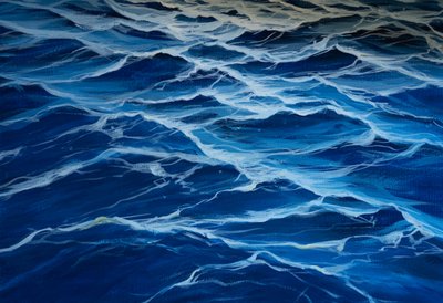 Mare blu, 2020 (tempera su carta) da Jerome Glomaud