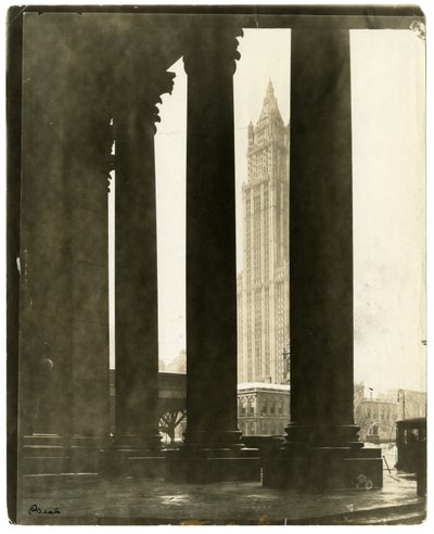 Edificio Woolworth, la guglia torreggiante costruita con nichelini e centesimi, New York, USA, c.1914-40 da Jessie Tarbox Beals
