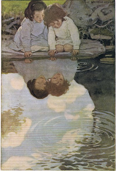 Bambini che guardano i loro riflessi, da 