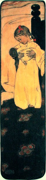 Bambina con bambola da Jessie Willcox Smith