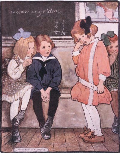 Scese dalla piattaforma, ancora cercando di trattenere le lacrime da Jessie Willcox Smith