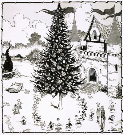 Albero di Natale circondato da animali danzanti da Jesus Blasco