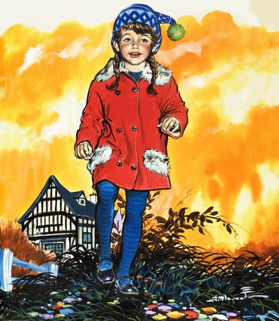 Ragazza con cappello a pompon (gouache su carta) da Jesus Blasco