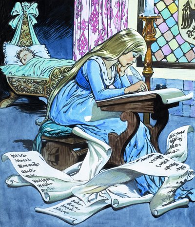La figlia del mugnaio e suo figlio, dalla Storia di Tremotino da Jesus Blasco