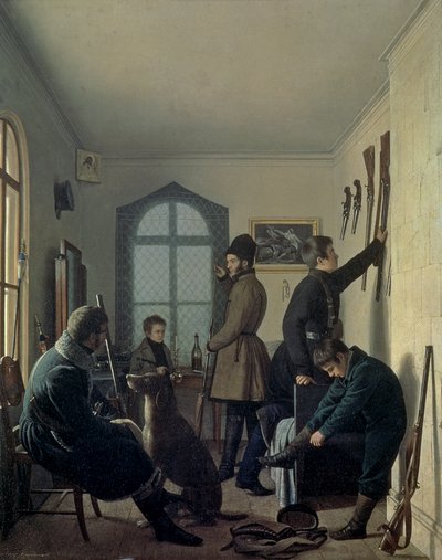 Preparativi per la Caccia, 1836 da Jevgraf Fiodorovitch Krendovsky