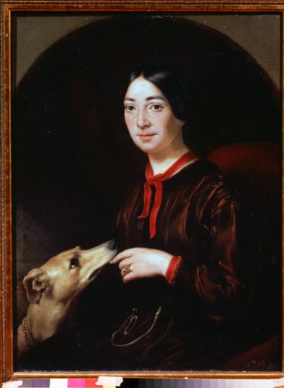 Ritratto della cantante e compositrice Pauline Viardot da Jewgenij Alexandrowitsch Pluchart