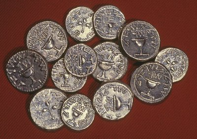 Un tesoro di sicli, Gerusalemme erodiana, c.66-70 d.C. da Jewish School