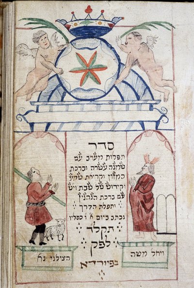 Libro di preghiere (12,7 x 8,8 cm) Bamberga 1773 - Nella prima pagina (titolo) preghiera serale, preghiera per il pasto, Chema, Kiddush per Shabbat e giorni di festa, preghiera per il viaggio - Museo Ebraico di Basilea in Svizzera da Jewish School