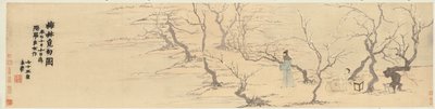Cercando ispirazione tra i fiori di prugna, 1761 da Jin Nong