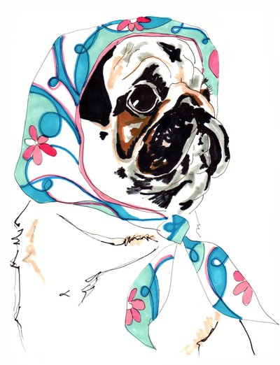 Carlino in Pucci, 2012 (penna e inchiostro su carta) da Jo Chambers