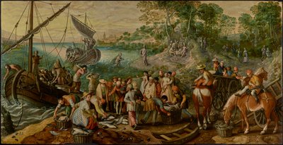 Il miracoloso pescaggio dei pesci da Joachim Beuckelaer