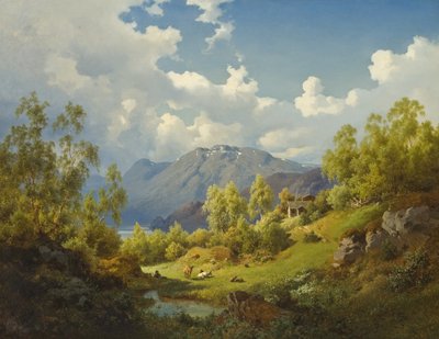 Paesaggio, motivo dalla valle di Numme in Norvegia, 1850 da Joachim Frich