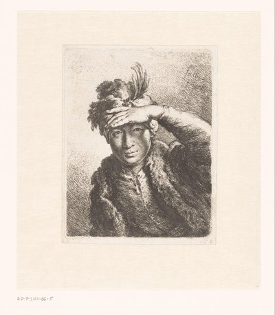 Ritratto di un uomo con un berretto piumato da Joachim Martin Falbe