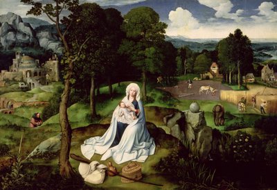 Riposo durante la Fuga in Egitto da Joachim Patenier