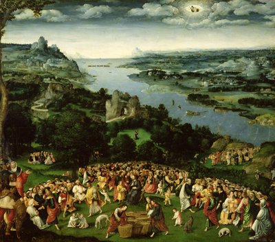 La moltiplicazione dei pani e dei pesci da Joachim Patenier