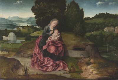 La Vergine e il Bambino che riposano durante la fuga in Egitto da Joachim Patenier