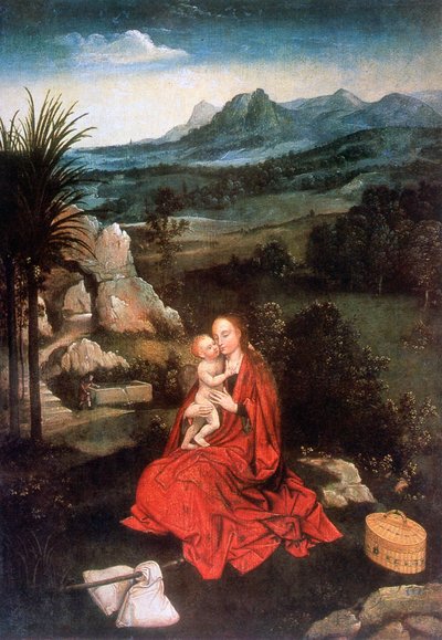 Il riposo durante la fuga in Egitto (dettaglio), c1500-1524 da Joachim Patinir